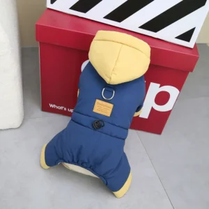 Wodoodporna kurtka zimowa z kapturem dla małego psa Biały