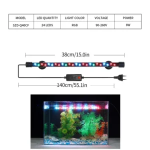 Wodoodporna lampa LED do akwarium dla roślin Szd q40cf