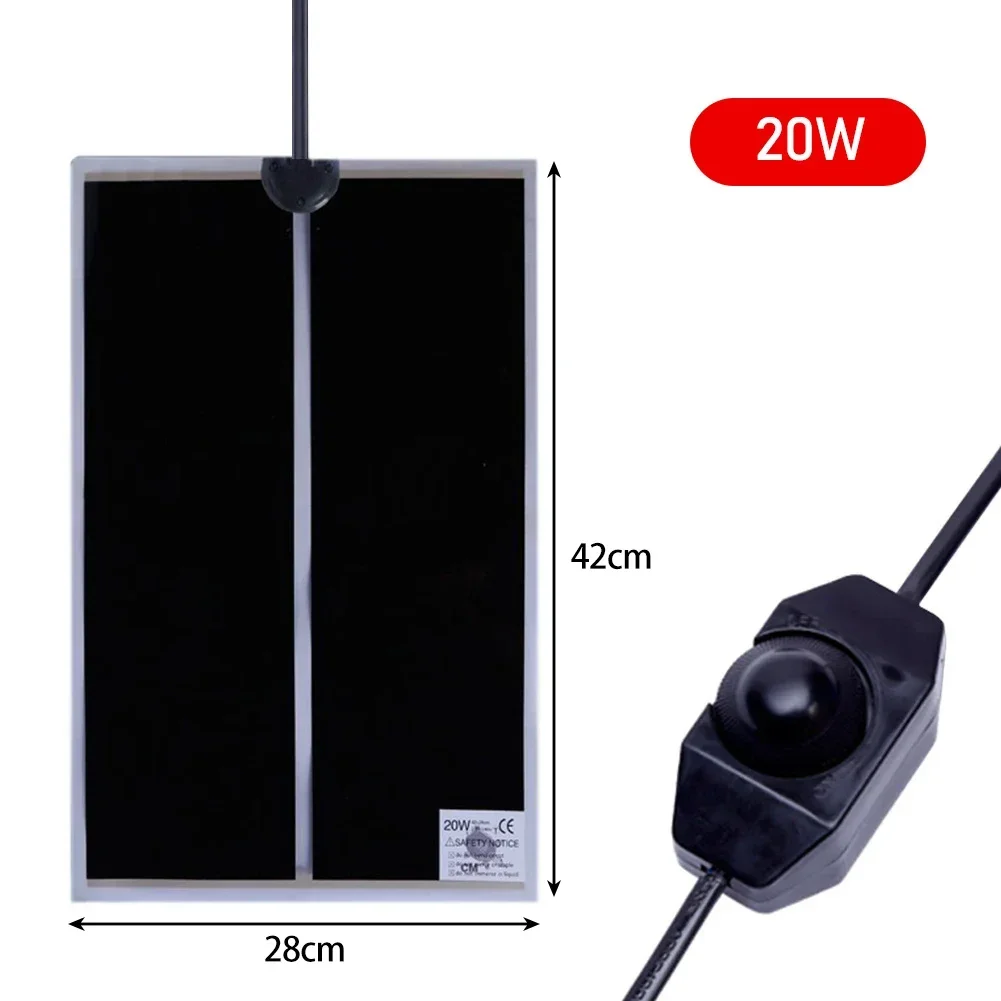 Wodoodporna mata grzewcza dla gadów 5-35W z regulatorem temperatury Jasnoszary