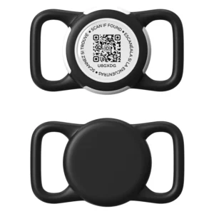 Wodoodporny uchwyt na AirTag dla obroży psa i kota z kodem QR Biały