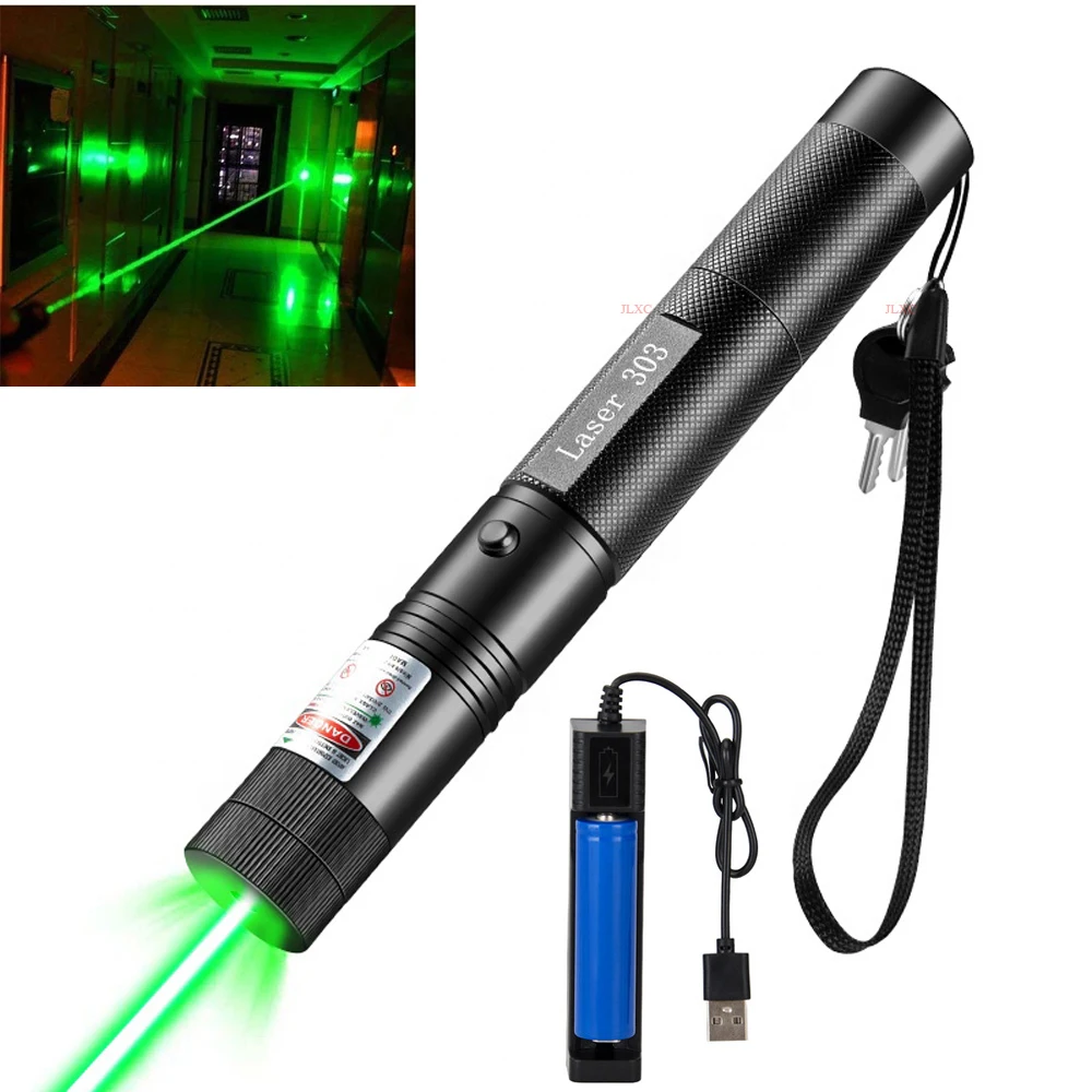 Wskaźnik laserowy 303 dla kota z zielonym światłem i wzorami Czarny