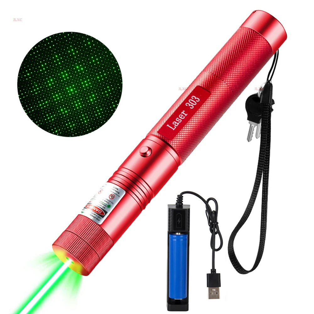 Wskaźnik laserowy 303 dla kota z zielonym światłem i wzorami Czerwony