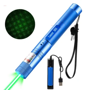 Wskaźnik laserowy 303 dla kota z zielonym światłem i wzorami Niebieski