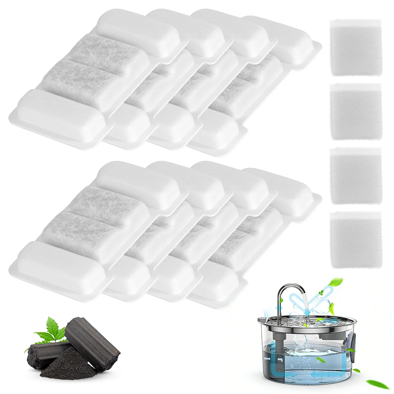 Wymienne filtry do fontanny dla kota 8 filter cartridges