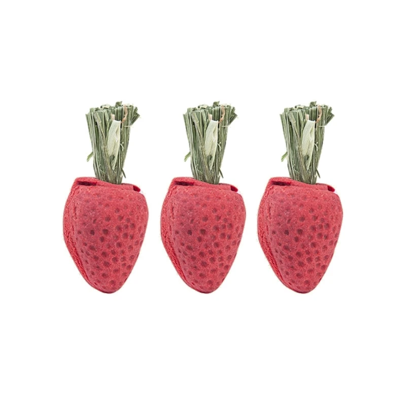 Zabawki dla chomika i gryzoni - drewniane gryzaki w ksztalcie warzyw i owocow 3 strawberries