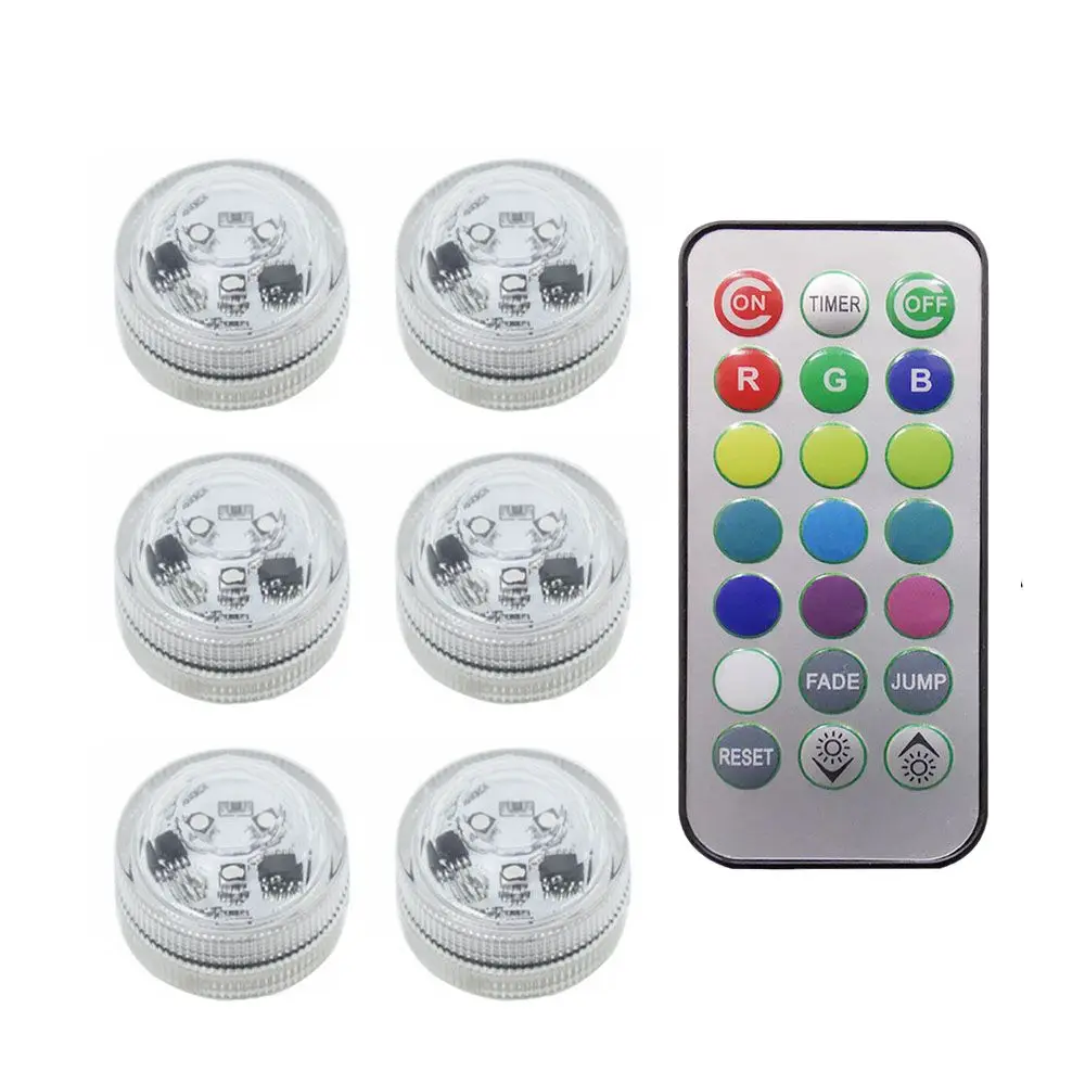 Zatapialne lampki LED RGB do akwarium i dekoracji wodnej – komplet Fioletowy