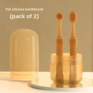 Zestaw 2 silikonowych szczoteczek wielokątnych psa i kota PETCLEAR 