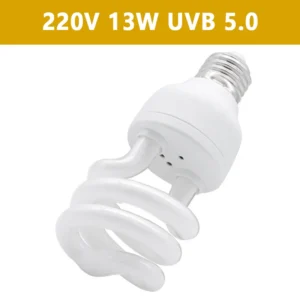Zestaw lamp UVB 5.0 i 10.0 z oprawą do terrarium gadów 13/26W Jasnoszary