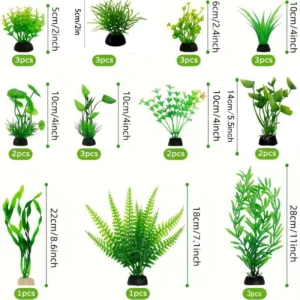 Zestaw sztucznych roślin do akwarium - dekoracja do aquascapingu 26PCS
